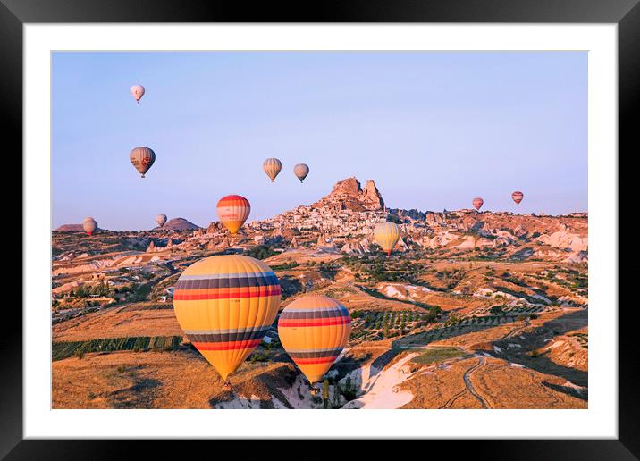 Hot Air Balloons at Cappadocia Framed Mounted Print by Arterra 