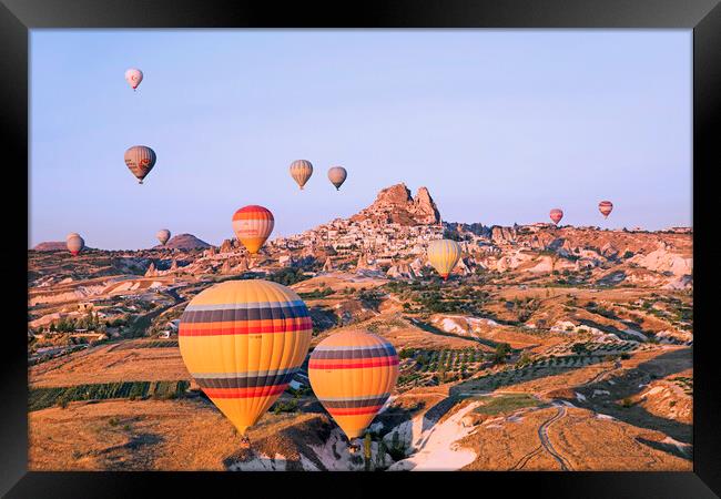Hot Air Balloons at Cappadocia Framed Print by Arterra 