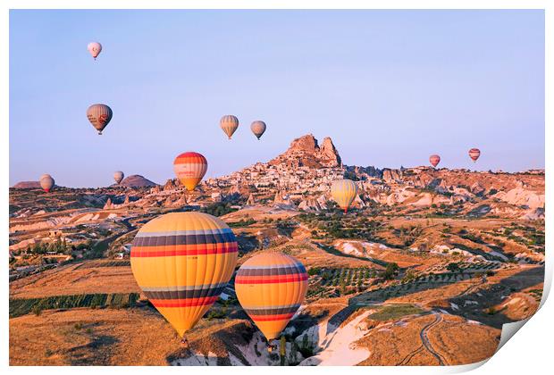 Hot Air Balloons at Cappadocia Print by Arterra 