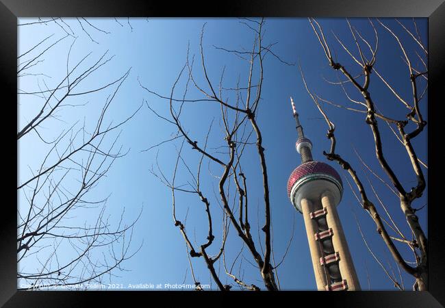 Oriental Pearl TV Tower, Shanghai, China Framed Print by Geraint Tellem ARPS