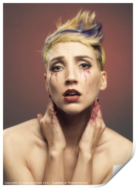 Glitter Tear Creative Make Up Print by Amanda Elwell