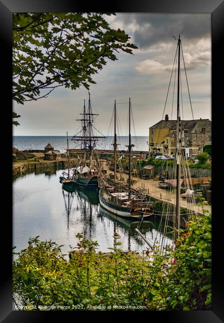 Charlestown Historic Harbour, Cornwall Framed Print by Brian Pierce