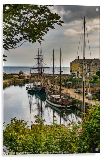 Charlestown Historic Harbour, Cornwall Acrylic by Brian Pierce