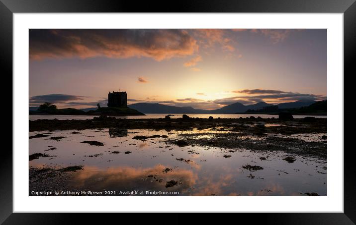 Sunset on Loch Laich Scotland  Framed Mounted Print by Anthony McGeever
