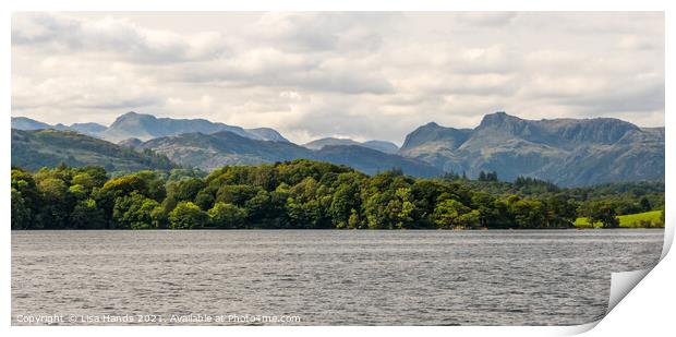 The Fells of Windermere Print by Lisa Hands