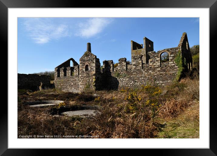 North Wheal Basset Mine Framed Mounted Print by Brian Pierce