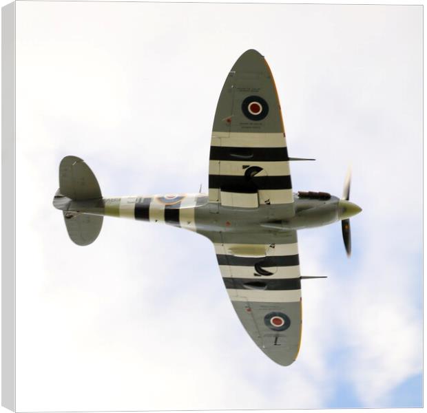 Spitfire in Flight Canvas Print by Paul M Baxter