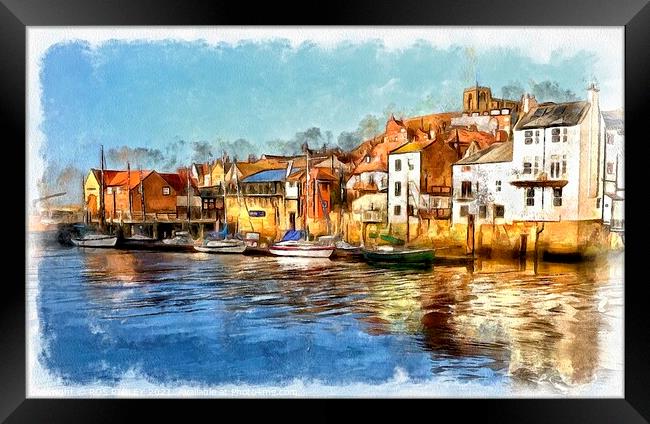  Abbey Wharf Whitby Framed Print by ROS RIDLEY