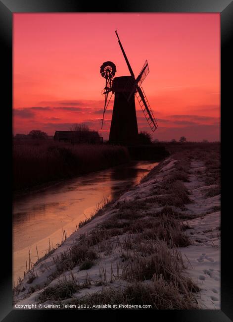 St Benet's Mill at dawn, Norfolk Broads, UK Framed Print by Geraint Tellem ARPS