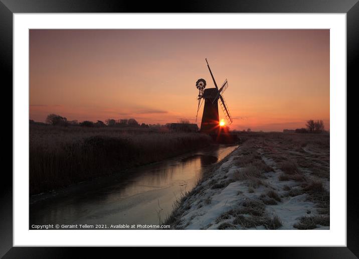 St Benet's Mill at dawn, Norfolk Broads, UK Framed Mounted Print by Geraint Tellem ARPS