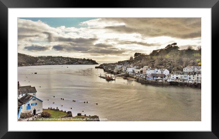 Winter Skies Over Fowey Harbour. Framed Mounted Print by Neil Mottershead