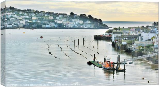 Fowey Harbour, Cornwall In Winter. Canvas Print by Neil Mottershead