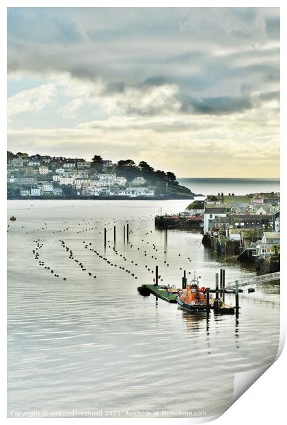 Winter At Fowey Harbour, Cornwall. Print by Neil Mottershead