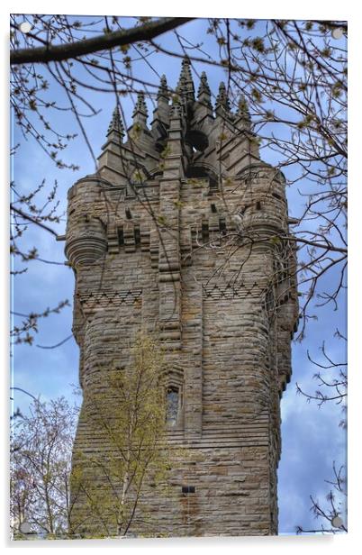 The Wallace Monument Stirling Scotland  Acrylic by Jacqui Farrell
