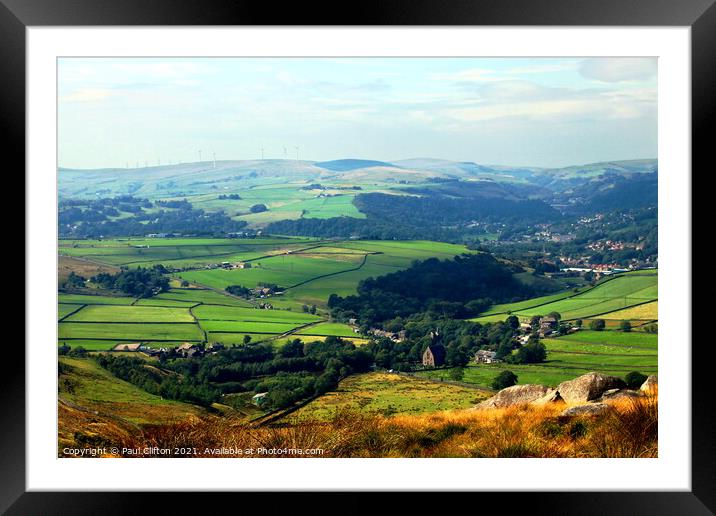 The beautiful countryside of West Yorkshire. Framed Mounted Print by Paul Clifton