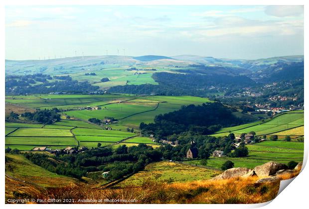 The beautiful countryside of West Yorkshire. Print by Paul Clifton