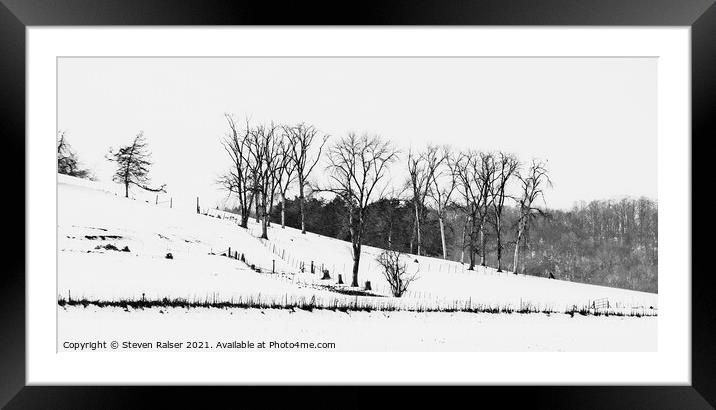 Trees in Snow, 3, Wisconsin, USA Framed Mounted Print by Steven Ralser