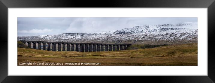Ribblehead panoramic in the winter Framed Mounted Print by david siggens