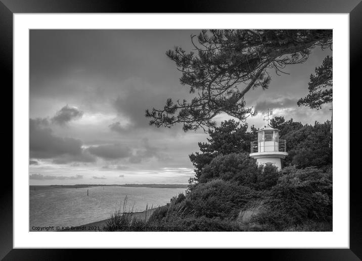 Lepe Lighthouse monochrome, Hamphire Framed Mounted Print by KB Photo