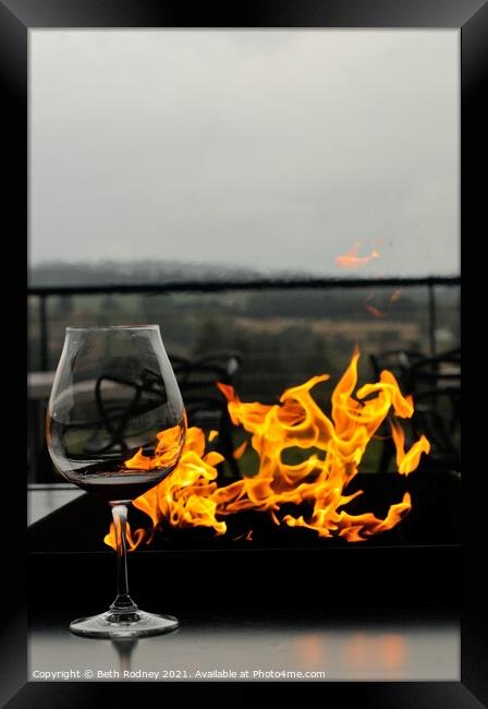 Fire and wine  Framed Print by Beth Rodney