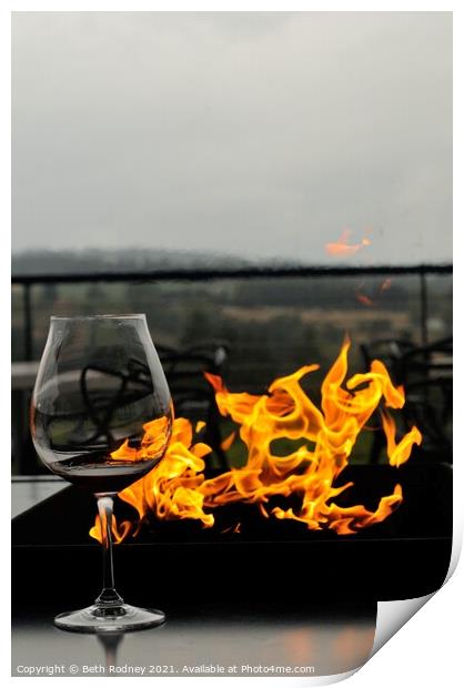 Fire and wine  Print by Beth Rodney