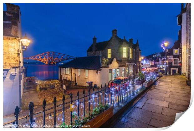South Queensferry Twilight Print by Philip Stewart