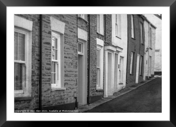 Padstow Cottages - Cornwall Framed Mounted Print by Glen Allen