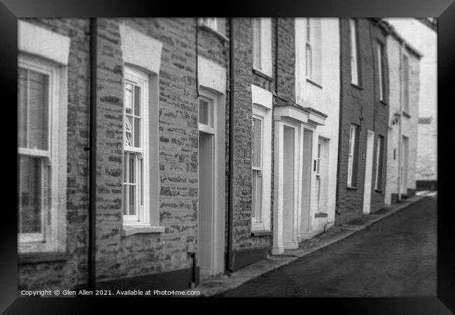 Padstow Cottages - Cornwall Framed Print by Glen Allen