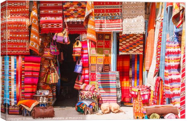 Carpet shop in the old town Canvas Print by Kevin Hellon