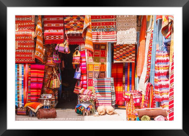 Carpet shop in the old town Framed Mounted Print by Kevin Hellon