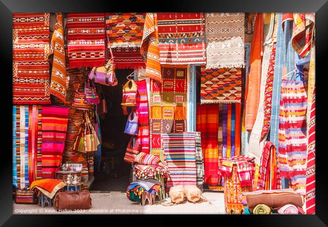 Carpet shop in the old town Framed Print by Kevin Hellon