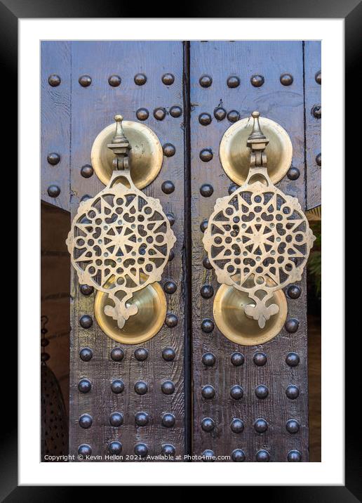Ornate brass doorknockers Framed Mounted Print by Kevin Hellon