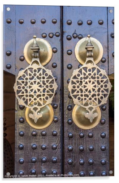 Ornate brass doorknockers Acrylic by Kevin Hellon