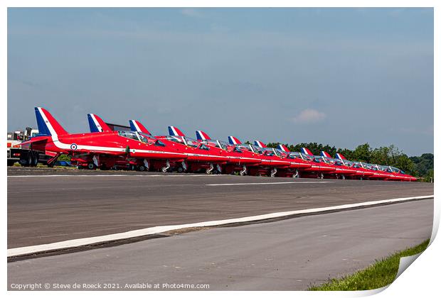 Red Arrows At Rest Print by Steve de Roeck