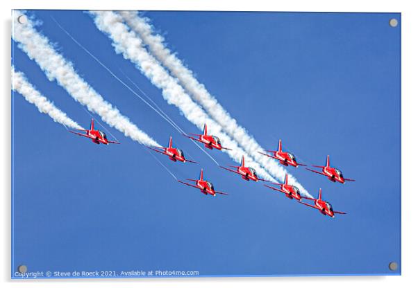 Red Arrows Formation Jets. Acrylic by Steve de Roeck