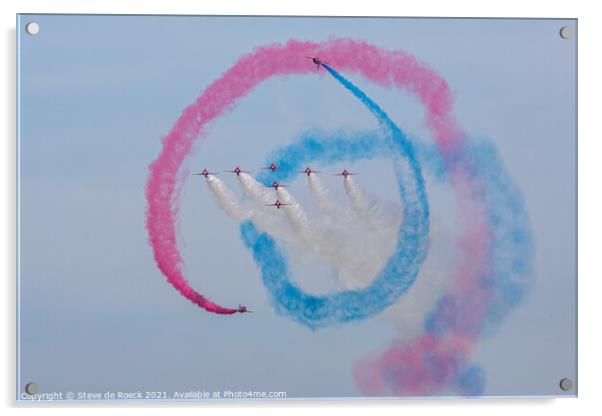 Red Arrows Formation Flypast Acrylic by Steve de Roeck