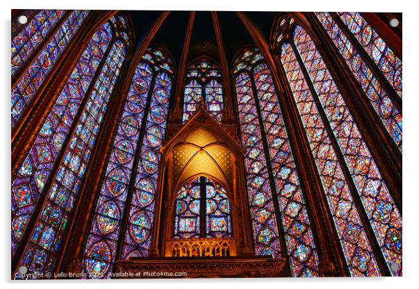 Indoor churchwindow in Paris Acrylic by Lello Bruno