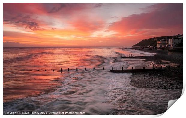 Sunrise From Cromer Pier Norfolk Print by David Powley