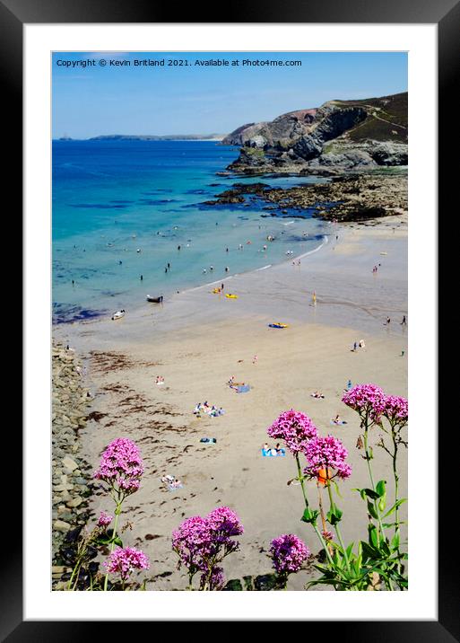 trevaunance cove st agnes cornwall Framed Mounted Print by Kevin Britland