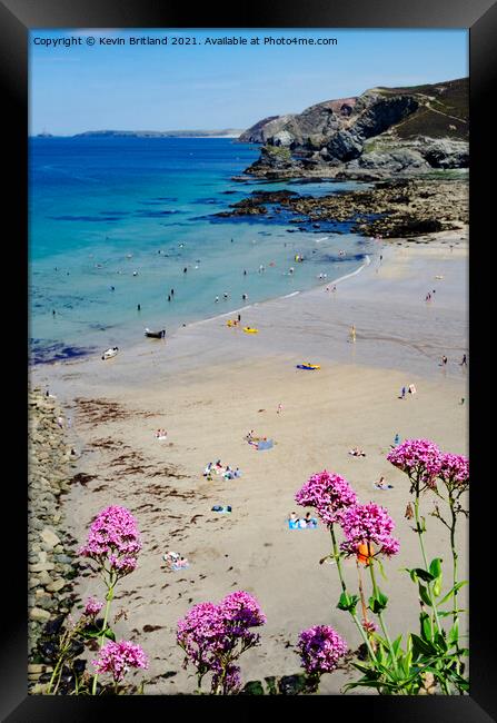 trevaunance cove st agnes cornwall Framed Print by Kevin Britland