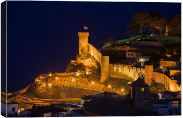 Tossa de Mar at Night Canvas Print by Artur Bogacki