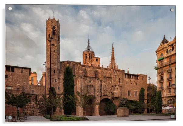Gothic Chapel of St Agatha in Barcelona Acrylic by Artur Bogacki