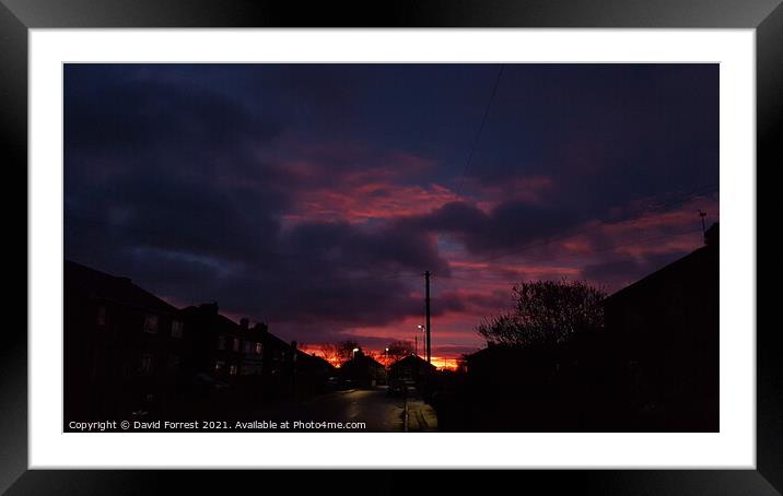 Sunset in Swallownest Framed Mounted Print by David Forrest