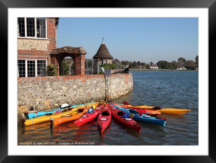Canoes at Bosham Framed Mounted Print by Allan Bell