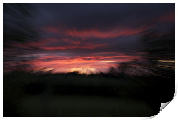 Zooming sunset Print by William Coulthard