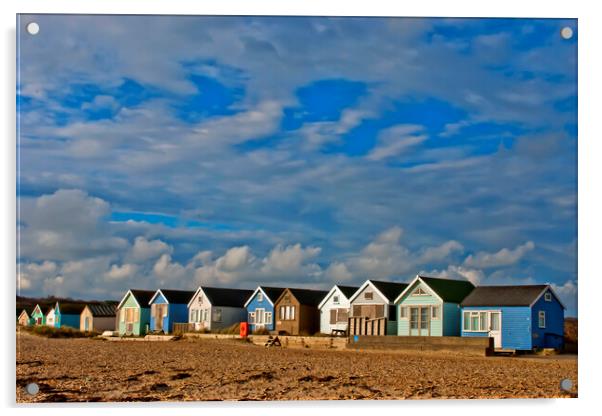 Beach Huts Hengistbury Head Dorset England Acrylic by Andy Evans Photos