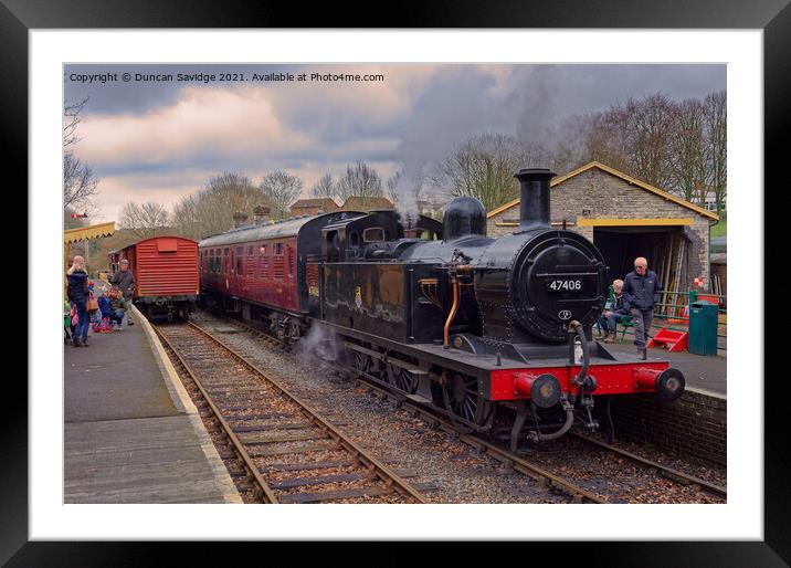 Jinty 4076 at Somerset and Dorset Railway, Midsome Framed Mounted Print by Duncan Savidge