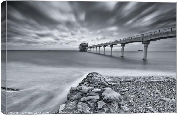 Bembridge Lifeboat Station BW Canvas Print by Wight Landscapes