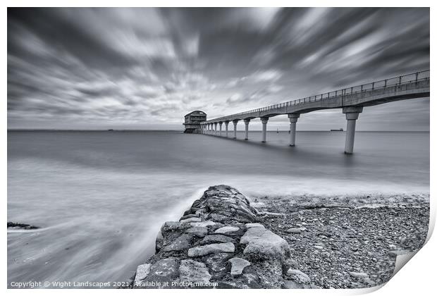 Bembridge Lifeboat Station BW Print by Wight Landscapes