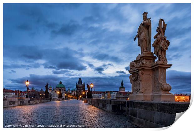 Charles Bridge Daybreak Print by Jim Monk